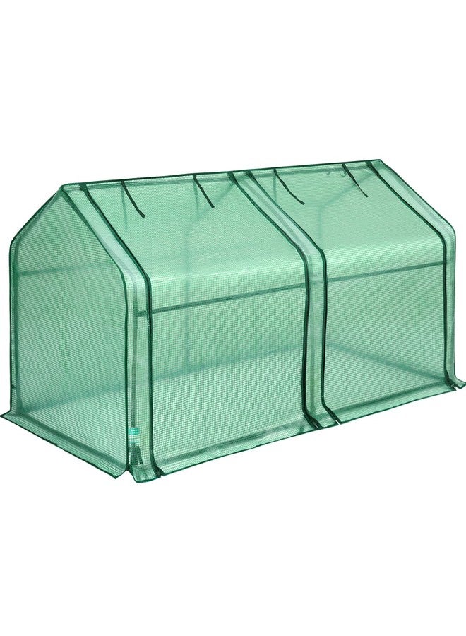 Quictent Mini Greenhouse, Portable Quick-Setup Small Tabletop Waterproof UV Protected PE Cover Shelter for Outdoors/Indoors W/ Raised Base for Garden Plant Seed Starting, 71"x36"x36", Green - Image 1